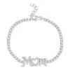 Outlet ❤️ Giani Bernini Cubic Zirconia MOM Curb Link Chain Bracelet In Sterling Silver, Created For Macy's ✔️