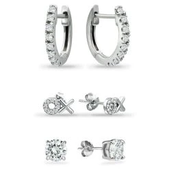 Deals ⭐ Giani Bernini 3-Pc. Set Cubic Zirconia Hoop & Stud Earrings In Sterling Silver, Created For Macy's 😉