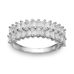 Best deal ⌛ Giani Bernini Cubic Zirconia Baguette Statement Ring In Sterling Silver, Created For Macy's White 🤩