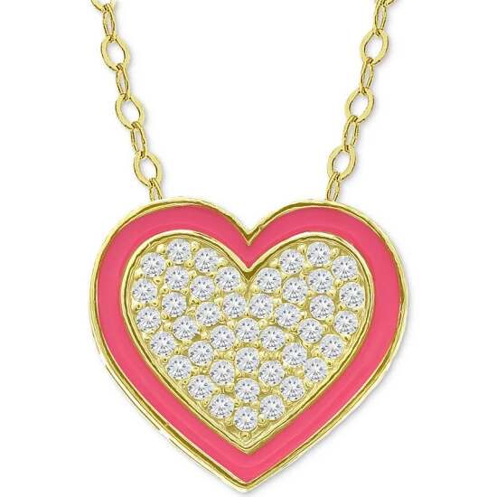 Best Pirce 🎉 Giani Bernini Cubic Zirconia & Enamel Heart Pendant Necklace, 16 + 2 Extender, Created For Macy's Sterling Silver 🛒 1 Best Pirce 🎉 Giani Bernini Cubic Zirconia & Enamel Heart Pendant Necklace, 16 + 2 Extender, Created For Macy's Sterling Silver 🛒