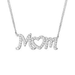 Wholesale ๐ฅ Giani Bernini Cubic Zirconia MOM Heart 18 Pendant Necklace In Sterling Silver, Created For Macy's ๐ฏ