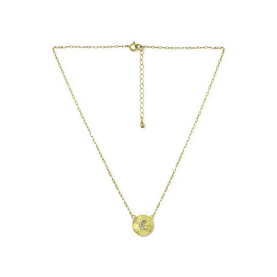 Hot Sale 💯 Giani Bernini Cubic Zirconia Moon Disc Pendant Necklace, 16 + 2 Extender, Created For Macy's Gold Over Silver 😍 3 Hot Sale 💯 Giani Bernini Cubic Zirconia Moon Disc Pendant Necklace, 16 + 2 Extender, Created For Macy's Gold Over Silver 😍 - Image 3