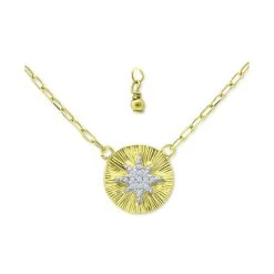 Budget ๐ Giani Bernini Cubic Zirconia Starburst Disc Pendant Necklace, 16 + 2 Extender, Created For Macy's Sterling Silver โญ