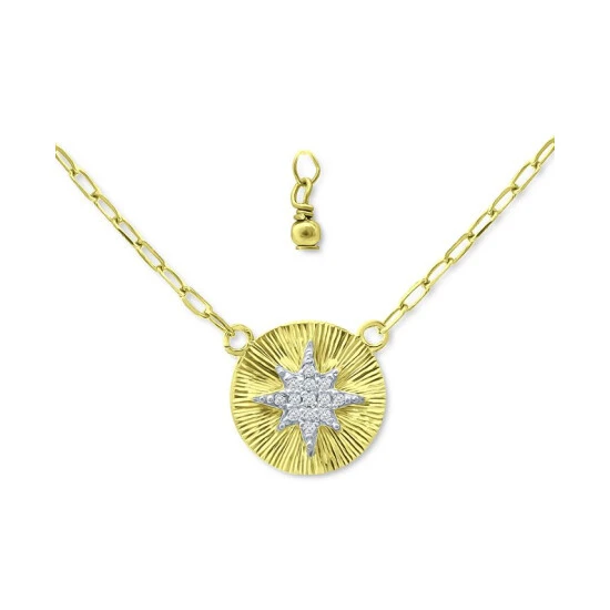 Budget 🎁 Giani Bernini Cubic Zirconia Starburst Disc Pendant Necklace, 16 + 2 Extender, Created For Macy's Sterling Silver ⭐ 1 Budget 🎁 Giani Bernini Cubic Zirconia Starburst Disc Pendant Necklace, 16 + 2 Extender, Created For Macy's Sterling Silver ⭐