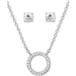 Top 10 ๐ Giani Bernini 2-Pc. Set Cubic Zirconia Circle Necklace & Stud Earrings In Sterling Silver, Created For Macy's โจ