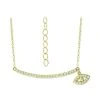 Hot Sale ⭐ Giani Bernini Cubic Zirconia Curved Bar & Evil Eye Pendant Necklace, 16 + 2 Extender, Created For Macy's Sterling Silver 🔔