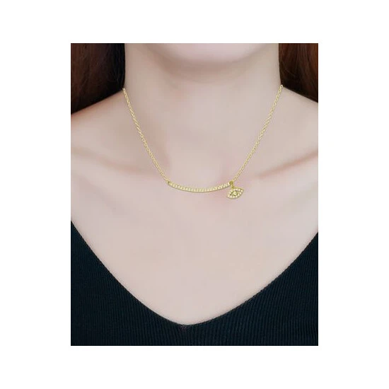 Hot Sale โญ Giani Bernini Cubic Zirconia Curved Bar & Evil Eye Pendant Necklace, 16 + 2 Extender, Created For Macy's Sterling Silver ๐ 2 Hot Sale โญ Giani Bernini Cubic Zirconia Curved Bar & Evil Eye Pendant Necklace, 16 + 2 Extender, Created For Macy's Sterling Silver ๐ - Image 2