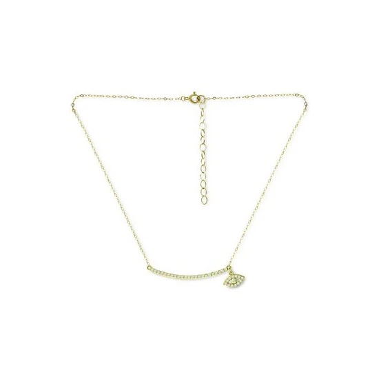 Hot Sale โญ Giani Bernini Cubic Zirconia Curved Bar & Evil Eye Pendant Necklace, 16 + 2 Extender, Created For Macy's Sterling Silver ๐ 3 Hot Sale โญ Giani Bernini Cubic Zirconia Curved Bar & Evil Eye Pendant Necklace, 16 + 2 Extender, Created For Macy's Sterling Silver ๐ - Image 3