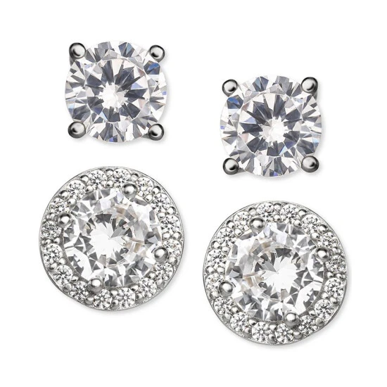 Hot Sale ๐ Giani Bernini 2-Pc. Set Cubic Zirconia Solitaire & Halo Stud Earrings In Sterling Silver, Created For Macy's โ 1 Hot Sale ๐ Giani Bernini 2-Pc. Set Cubic Zirconia Solitaire & Halo Stud Earrings In Sterling Silver, Created For Macy's โ