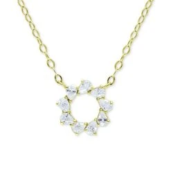 Cheapest 😍 Giani Bernini Cubic Zirconia Pear Circle Pendant Necklace, 16 + 2 Extender, Created For Macy's Sterling Silver ⌛