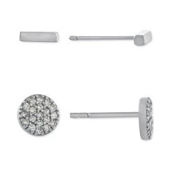Wholesale ✔️ Giani Bernini 2-Pc. Cubic Zirconia Cluster & Bar Stud Earrings In Sterling Silver, Created For Macy's 🛒