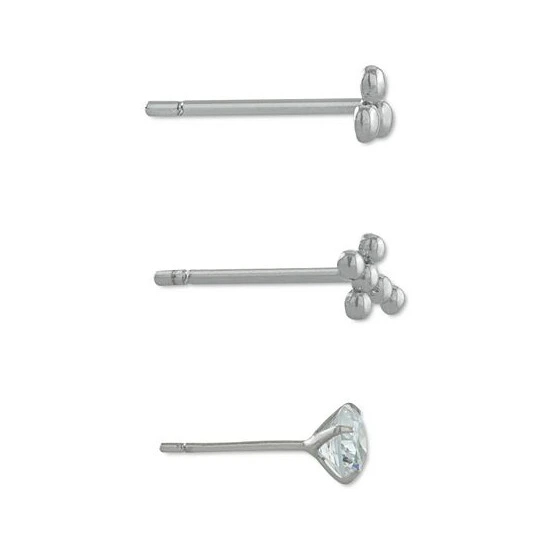 Top 10 ✨ Giani Bernini 3-Pc. Set Cubic Zirconia Bead Stud Earrings In Sterling Silver, Created For Macy's ✔️ 3 Top 10 ✨ Giani Bernini 3-Pc. Set Cubic Zirconia Bead Stud Earrings In Sterling Silver, Created For Macy's ✔️ - Image 3