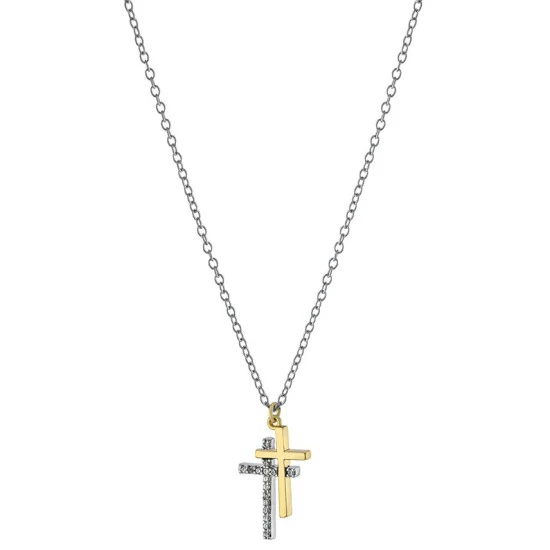 Flash Sale ⭐ Giani Bernini Cubic Zirconia Double Cross Pendant Necklace In Sterling Silver & Gold-Plate, 16 + 2 Extender, Created For Macy's ❤️ 1 Flash Sale ⭐ Giani Bernini Cubic Zirconia Double Cross Pendant Necklace In Sterling Silver & Gold-Plate, 16 + 2 Extender, Created For Macy's ❤️