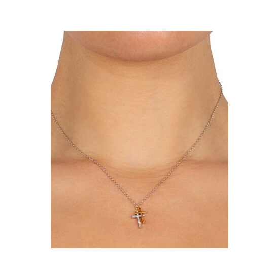 Flash Sale ⭐ Giani Bernini Cubic Zirconia Double Cross Pendant Necklace In Sterling Silver & Gold-Plate, 16 + 2 Extender, Created For Macy's ❤️ 2 Flash Sale ⭐ Giani Bernini Cubic Zirconia Double Cross Pendant Necklace In Sterling Silver & Gold-Plate, 16 + 2 Extender, Created For Macy's ❤️ - Image 2