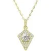 Coupon 👍 Giani Bernini Cubic Zirconia Kite Cluster Pendant Necklace, 16 + 2 Extender, Created For Macy's Gold Over Silver 🔔
