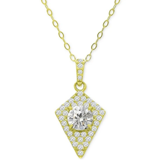 Coupon ๐ Giani Bernini Cubic Zirconia Kite Cluster Pendant Necklace, 16 + 2 Extender, Created For Macy's Gold Over Silver ๐ 1 Coupon ๐ Giani Bernini Cubic Zirconia Kite Cluster Pendant Necklace, 16 + 2 Extender, Created For Macy's Gold Over Silver ๐