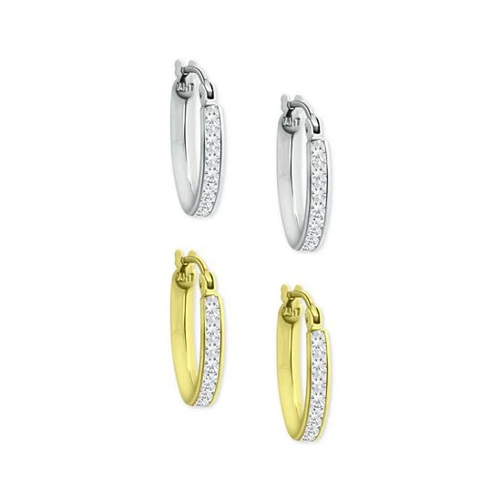 Coupon ✔️ Giani Bernini 2-Pc. Set Cubic Zirconia Small Hoop Earrings In Sterling Silver & 18k Gold-Plated Sterling Silver, 0.5, Created For Macy's White/gold ✔️ 3 Coupon ✔️ Giani Bernini 2-Pc. Set Cubic Zirconia Small Hoop Earrings In Sterling Silver & 18k Gold-Plated Sterling Silver, 0.5, Created For Macy's White/gold ✔️ - Image 3