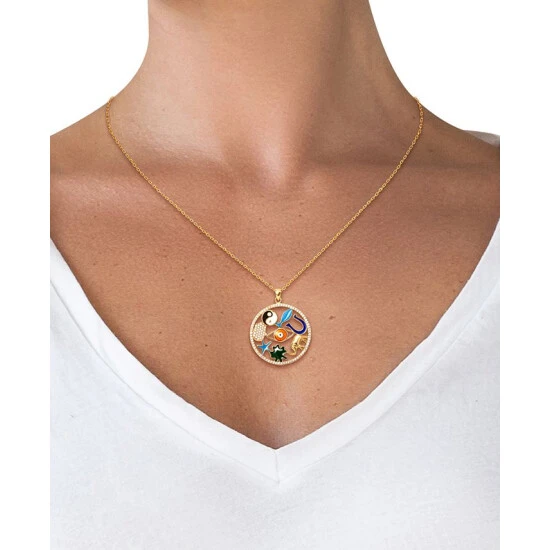 Cheap 🎁 Giani Bernini Cubic Zirconia & Enamel Symbol Open Disc Pendant Necklace In Gold-Plated Sterling Silver, 16 + 2 Extender, Created For Macy's ⌛ 2 Cheap 🎁 Giani Bernini Cubic Zirconia & Enamel Symbol Open Disc Pendant Necklace In Gold-Plated Sterling Silver, 16 + 2 Extender, Created For Macy's ⌛ - Image 2
