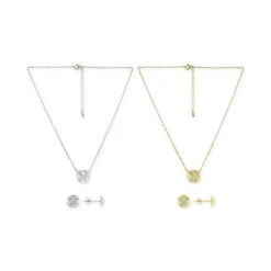 Cheap 💯 Giani Bernini Cubic Zirconia Butterfly Cluster Necklace & Disc Stud Earrings Jewelry Collection, Created For Macy's Gold Over Silver ✨