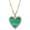Budget 😀 Giani Bernini Malachite & Cubic Zirconia Heart Pendant Necklace In Gold-Plated Sterling Silver, 16 + 2 Extender, Created For Macy's 🔥