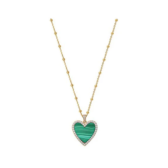 Budget 😀 Giani Bernini Malachite & Cubic Zirconia Heart Pendant Necklace In Gold-Plated Sterling Silver, 16 + 2 Extender, Created For Macy's 🔥 3 Budget 😀 Giani Bernini Malachite & Cubic Zirconia Heart Pendant Necklace In Gold-Plated Sterling Silver, 16 + 2 Extender, Created For Macy's 🔥 - Image 3