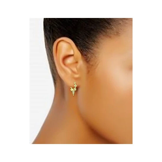 New 🧨 Giani Bernini Cubic Zirconia Spike Small Hoop Earrings, Created For Macy's Gold Over Silver ⭐ 2 New 🧨 Giani Bernini Cubic Zirconia Spike Small Hoop Earrings, Created For Macy's Gold Over Silver ⭐ - Image 2