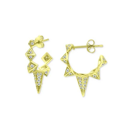 New 🧨 Giani Bernini Cubic Zirconia Spike Small Hoop Earrings, Created For Macy's Gold Over Silver ⭐ 3 New 🧨 Giani Bernini Cubic Zirconia Spike Small Hoop Earrings, Created For Macy's Gold Over Silver ⭐ - Image 3