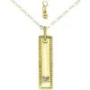 Coupon 😉 Giani Bernini Cubic Zirconia Dog Tag Pendant Necklace In 18k Gold-Plated Sterling Silver, 16 + 2 Extender, Created For Macy's Gold Over Silver 🌟