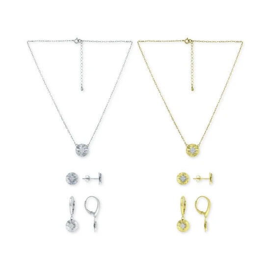 New ⌛ Giani Bernini Cubic Zirconia Starburst Disc Pendant Necklace, Stud & Drop Earrings Collection, Created For Macy's Gold Over Silver ✨ 1 New ⌛ Giani Bernini Cubic Zirconia Starburst Disc Pendant Necklace, Stud & Drop Earrings Collection, Created For Macy's Gold Over Silver ✨