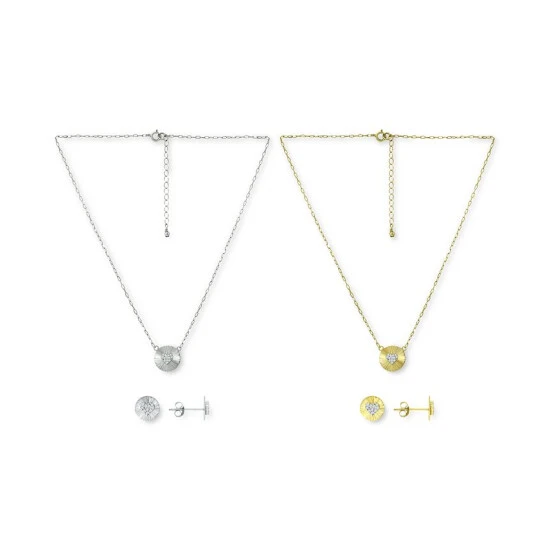 Best Pirce ❤️ Giani Bernini Cubic Zirconia Heart Cluster Disc Pendant Necklace & Stud Earrings Jewelry Collection, Created For Macy's Sterling Silver 🌟 1 Best Pirce ❤️ Giani Bernini Cubic Zirconia Heart Cluster Disc Pendant Necklace & Stud Earrings Jewelry Collection, Created For Macy's Sterling Silver 🌟