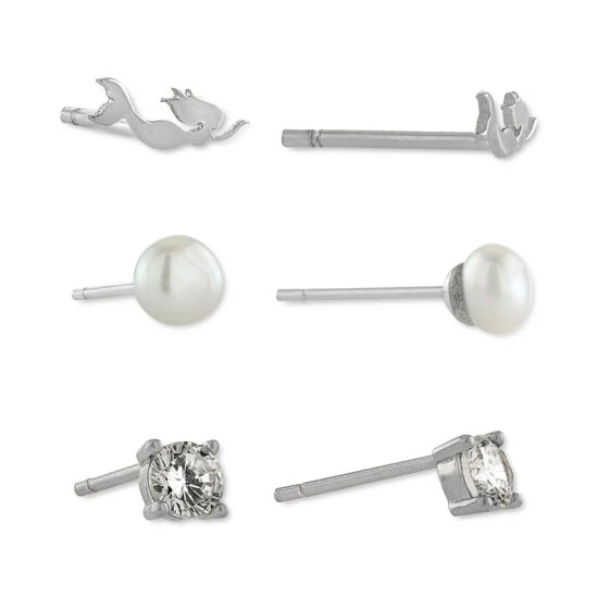Flash Sale 🔥 Giani Bernini 3-Pc. Set Cubic Zirconia, Mermaid, & Imitation Pearl Stud Earrings In Sterling Silver, Created For Macy's 👍 1 Flash Sale 🔥 Giani Bernini 3-Pc. Set Cubic Zirconia, Mermaid, & Imitation Pearl Stud Earrings In Sterling Silver, Created For Macy's 👍