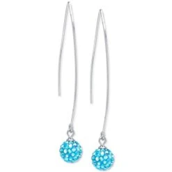 Outlet โ๏ธ Giani Bernini Light Blue Crystal Cluster Threader Earrings In Sterling Silver ๐