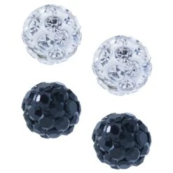 Cheapest ๐ Giani Bernini Crystal 4mm 2-Pc Set Pave Stud Earrings In Sterling Silver, Available In Black And White Or Red And White ๐