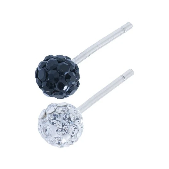 Cheapest ๐ Giani Bernini Crystal 4mm 2-Pc Set Pave Stud Earrings In Sterling Silver, Available In Black And White Or Red And White ๐ 2 Cheapest ๐ Giani Bernini Crystal 4mm 2-Pc Set Pave Stud Earrings In Sterling Silver, Available In Black And White Or Red And White ๐ - Image 2