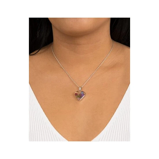 Best Pirce 👏 Giani Bernini Medium Heart Dried Flower Pendant With 18 Chain Crafted In Sterling Silver. Available In Multi Or Blue ⭐ 2 Best Pirce 👏 Giani Bernini Medium Heart Dried Flower Pendant With 18 Chain Crafted In Sterling Silver. Available In Multi Or Blue ⭐ - Image 2