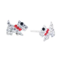 Best Sale โค๏ธ Giani Bernini Crystal Pavรฉ Scottie ๐ฅฐ Dog Stud Earrings In Sterling Silver, Created For Macy's Multi ๐งจ