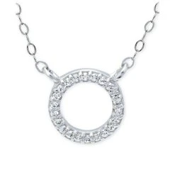 Best Sale 😉 Giani Bernini Cubic Zirconia Mini-Circle 16 Pendant Necklace, Created For Macy's Silver ✨