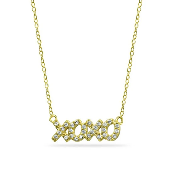 Brand new ๐คฉ Giani Bernini Cubic Zirconia XOXO Nameplate Necklace In 18k Gold Plated Sterling Silver ๐ 1 Brand new ๐คฉ Giani Bernini Cubic Zirconia XOXO Nameplate Necklace In 18k Gold Plated Sterling Silver ๐
