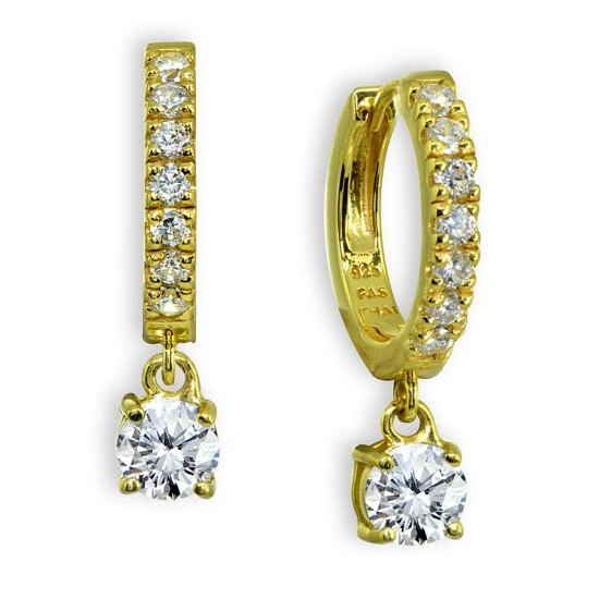 Best Pirce ✔️ Giani Bernini Cubic Zirconia Dangle Drop Huggie Hoop Earring In 18k Gold Plated Sterling Silver ⌛ 1 Best Pirce ✔️ Giani Bernini Cubic Zirconia Dangle Drop Huggie Hoop Earring In 18k Gold Plated Sterling Silver ⌛