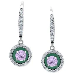 Best reviews of ⭐ Giani Bernini Amethyst (1/4 Ct. T.w.), Cubic Zirconia, & Enamel Circle Dangle Hoop Earrings In Sterling Silver (Also In Additional Stones), Created For Macy's Opal/turqouise 🛒