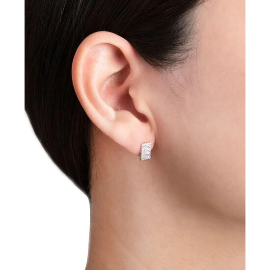 Cheapest โค๏ธ Giani Bernini Cubic Zirconia Baguette Halo Stud Earrings In Sterling Silver, Created For Macy's ๐ 2 Cheapest โค๏ธ Giani Bernini Cubic Zirconia Baguette Halo Stud Earrings In Sterling Silver, Created For Macy's ๐ - Image 2