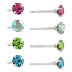 Promo 👏 Giani Bernini 4-Pc. Set Fine Crystal Stud Earrings In Sterling Silver, Created For Macy's Multi 🌟