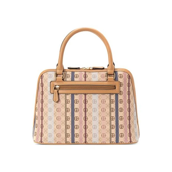 Budget 🔔 Giani Bernini Signature Stripe Dome Faux Leather Satchel, Created For Macy's Taupe Multi 😍 3 Budget 🔔 Giani Bernini Signature Stripe Dome Faux Leather Satchel, Created For Macy's Taupe Multi 😍 - Image 3