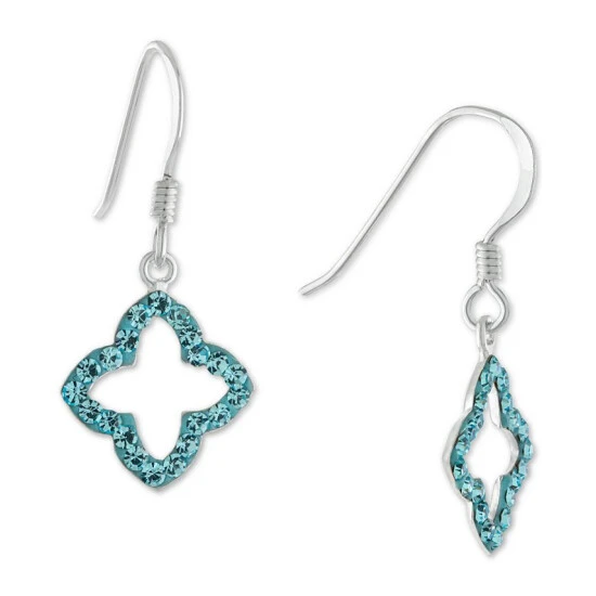 Coupon ๐ Giani Bernini Aqua Crystal Quatrefoil Drop Earrings In Sterling Silver, Created For Macy's โ 1 Coupon ๐ Giani Bernini Aqua Crystal Quatrefoil Drop Earrings In Sterling Silver, Created For Macy's โ
