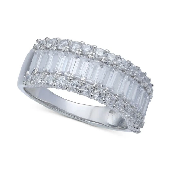 Best Pirce ⭐ Giani Bernini Cubic Zirconia Baguette Band In Sterling Silver ❤️ 1 Best Pirce ⭐ Giani Bernini Cubic Zirconia Baguette Band In Sterling Silver ❤️
