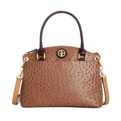 Wholesale 🥰 Giani Bernini Faux Ostrich Mini Satchel, Created For Macy's Mocha/gold ❤️