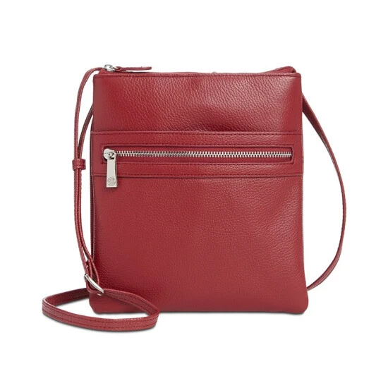 Brand new ๐ Giani Bernini Triple-Zip Pebble Leather Dasher Crossbody, Created For Macy's Red/silver ๐ 1 Brand new ๐ Giani Bernini Triple-Zip Pebble Leather Dasher Crossbody, Created For Macy's Red/silver ๐