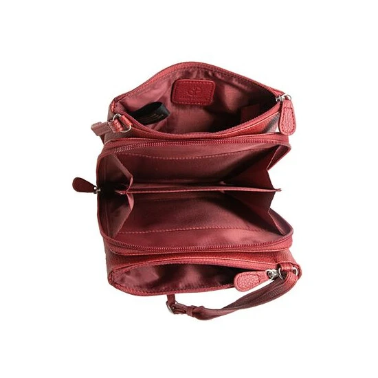 Brand new ๐ Giani Bernini Triple-Zip Pebble Leather Dasher Crossbody, Created For Macy's Red/silver ๐ 3 Brand new ๐ Giani Bernini Triple-Zip Pebble Leather Dasher Crossbody, Created For Macy's Red/silver ๐ - Image 3