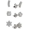 Best Pirce 🧨 Giani Bernini Cubic Zirconia 3-Piece Stud Earring Set In Sterling Silver, Created For Macy's ⌛