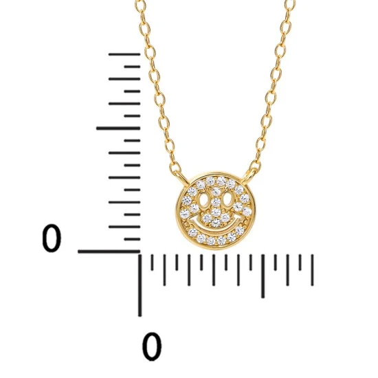 Budget ๐ Giani Bernini Cubic Zirconia Smiley 18 Pendant Necklace In 18k Gold-Plated Sterling Silver, Created For Macy's Gold Over Sterling Silver โ 4 Budget ๐ Giani Bernini Cubic Zirconia Smiley 18 Pendant Necklace In 18k Gold-Plated Sterling Silver, Created For Macy's Gold Over Sterling Silver โ - Image 4